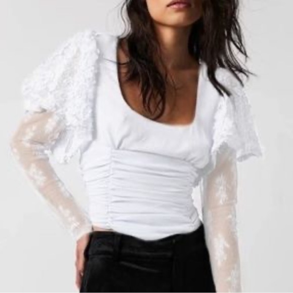 Free People Dream Of You White Top Size Small - Picture 1 of 8